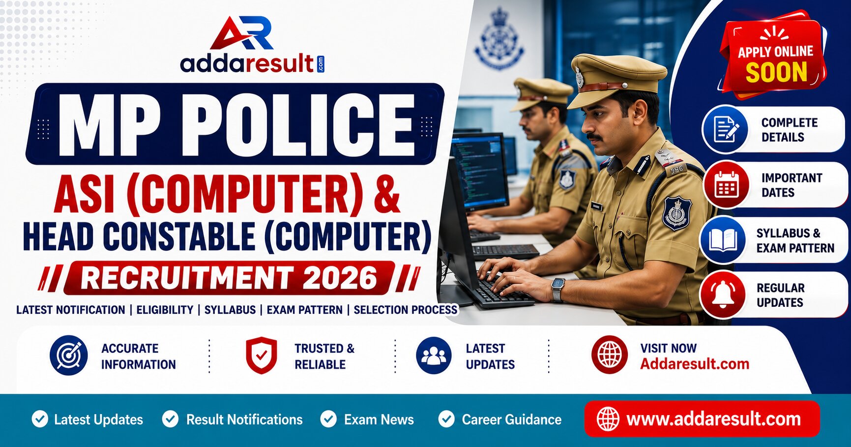 MP Police ASI Computer & Head Constable Computer Recruitment 2026 – AddaResult.com